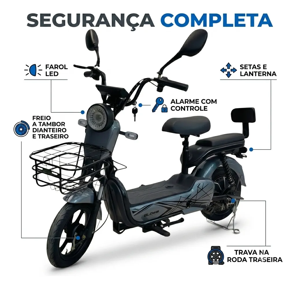 A Melhor Bicicleta Elétrica 500W 48V Moto Scooter Bateria De Lítio Removível 15Ah