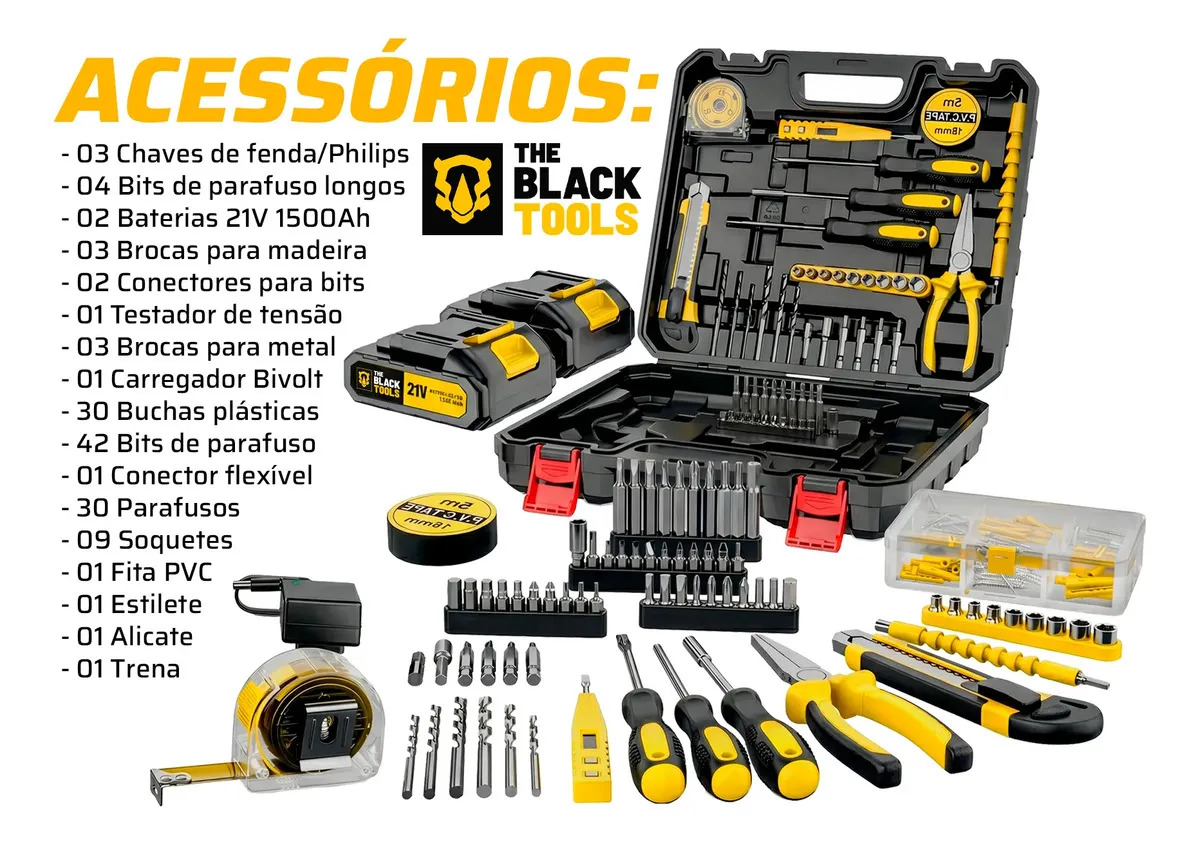 A melhor parafusadeira e furadeira custo benefício de 2026 The Black Tools - Imagem 2