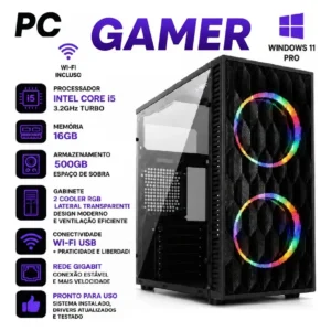Pc Cpu Gamer Super Barato e Top Demais Intel Core I5 3.2ghz Turbo 16gb + 500gb + Wifi