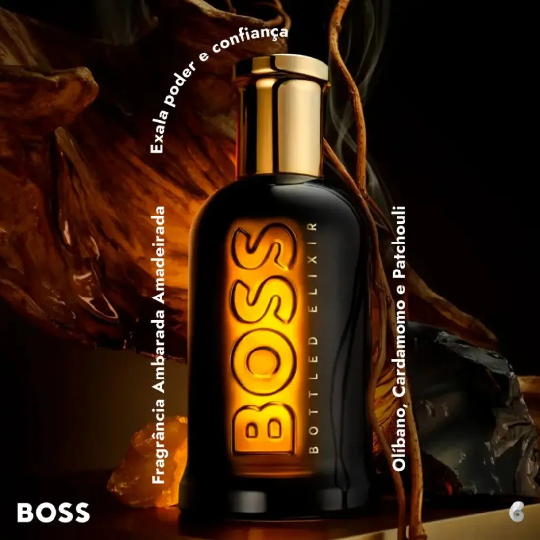 Perfume Masculino Fragrância Hugo Boss Bottled Elixir Parfum Intense 100ml - Imagem 3