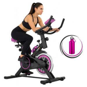 Melhor Compra Bicicleta Ergométrica Bike Spinning Garrafa 6kg Sensação Inércia Com Medidor Cardíaco Fitness Preto e Rosa Sevenfit Para Cardio E Musculação