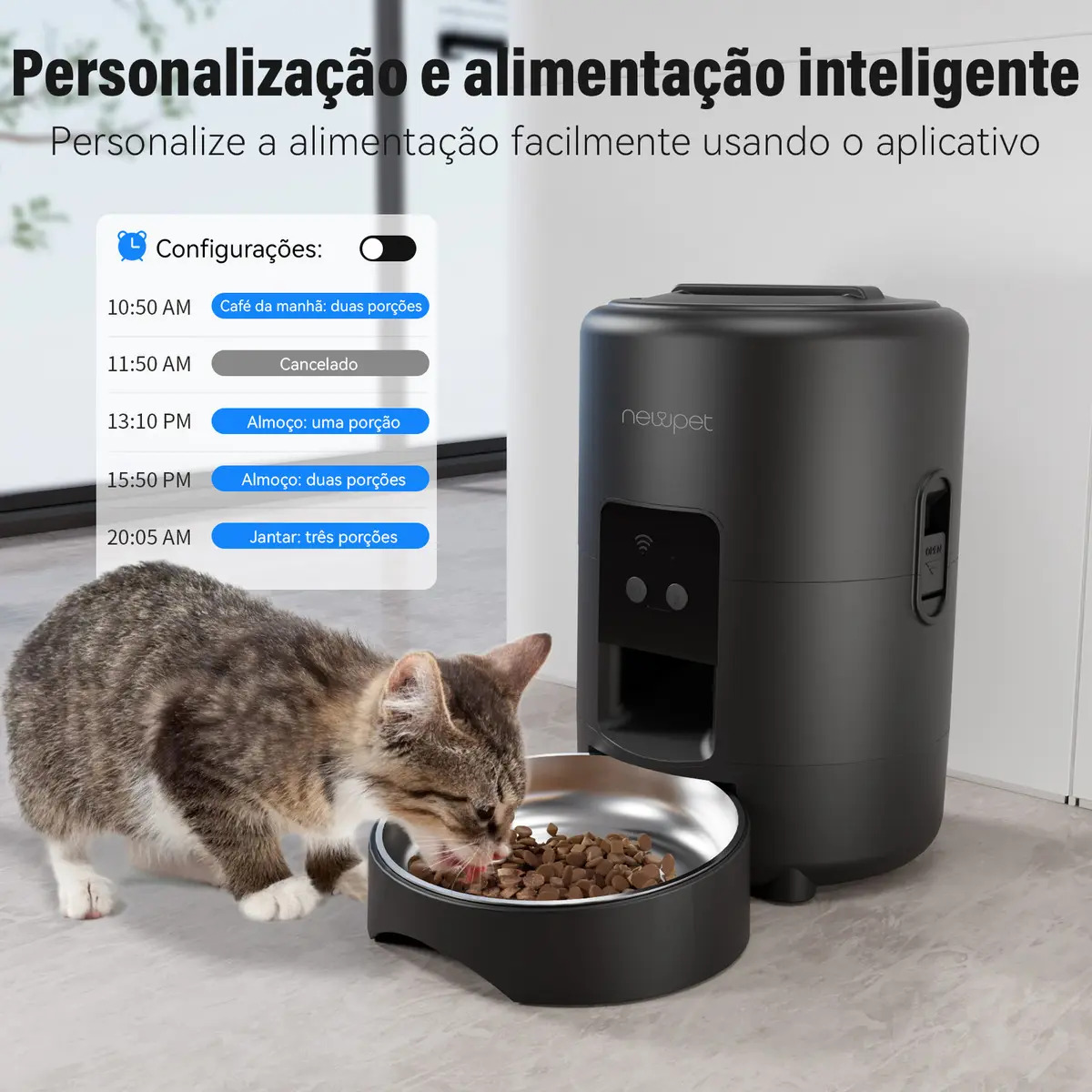 Comedouro Automático para Pet Vale a Pena? Sim! Confira! App Newpet NP1322 Preto - Imagem 3